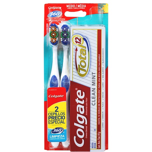 CEPILLO DENTAL COLGATE X 2 UND T ACCION BLANC