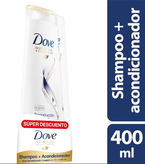 SHAMPOO DOVE X 400/370 ML RECONTR COMP + ACONDIC 400/370 ML