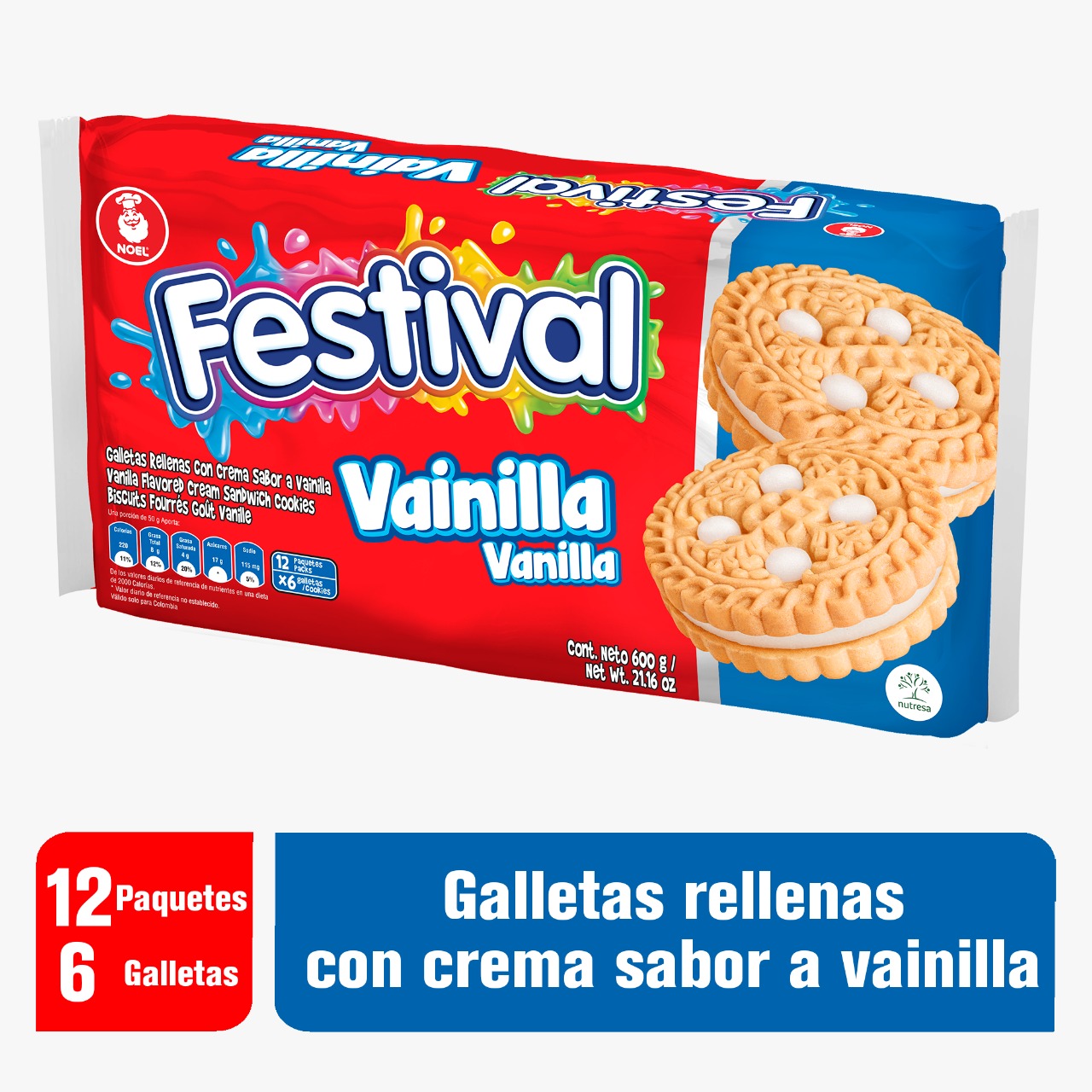 GALLETA FESTIVAL 12X6 VAINILLA