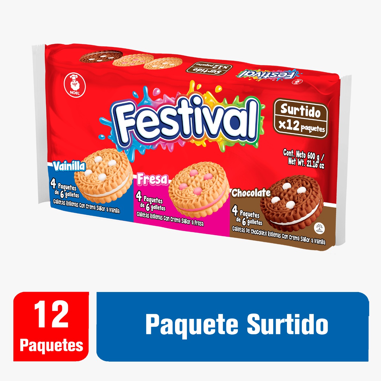 GALLETA FESTIVAL 12X6 SURTIDA