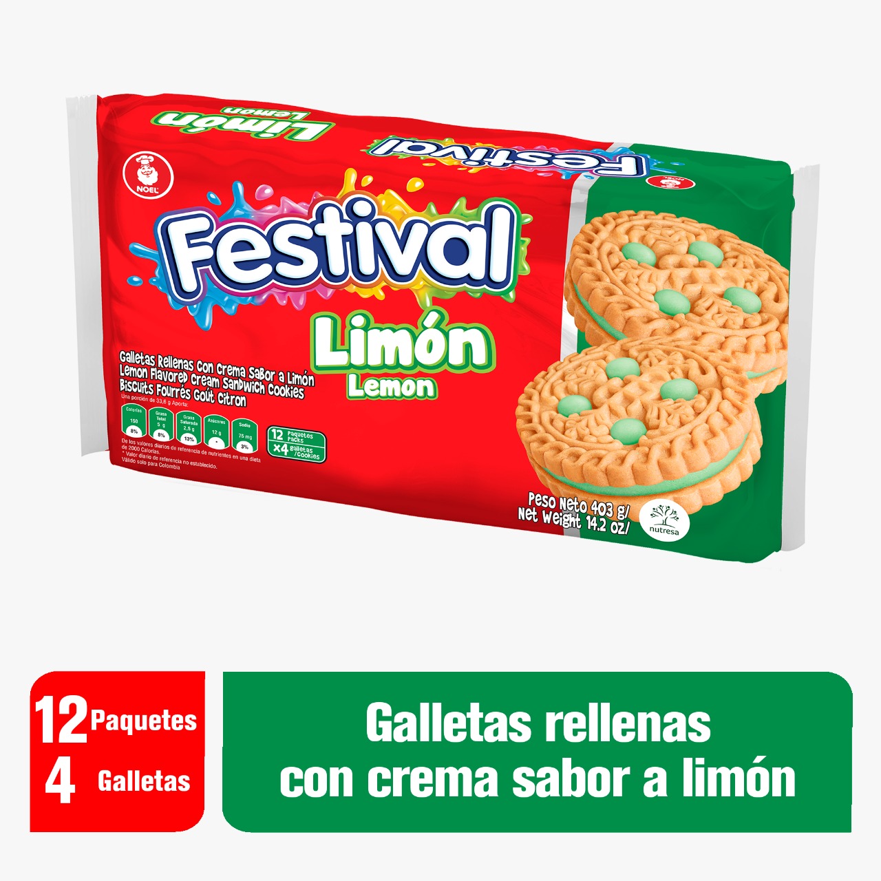 GALLETA FESTIVAL 12X4 LIMON
