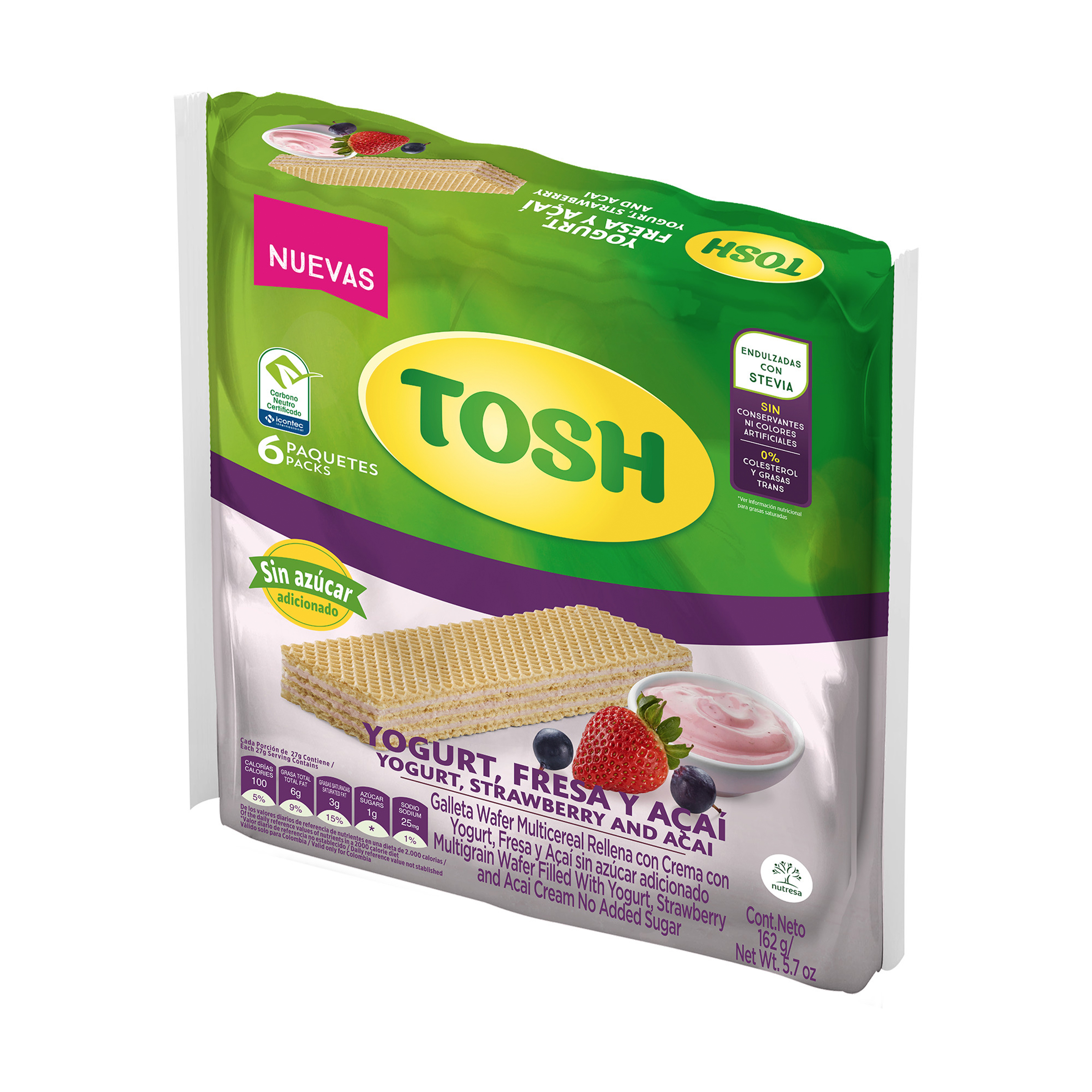 GALLETA TOSH WAFER X 6U FRESA CAI