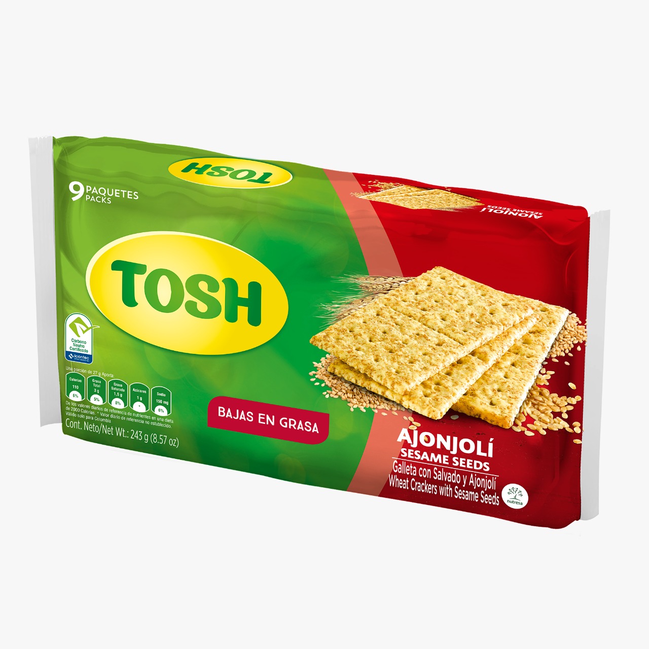 GALLETA TOSH X 9U AJONJOLI