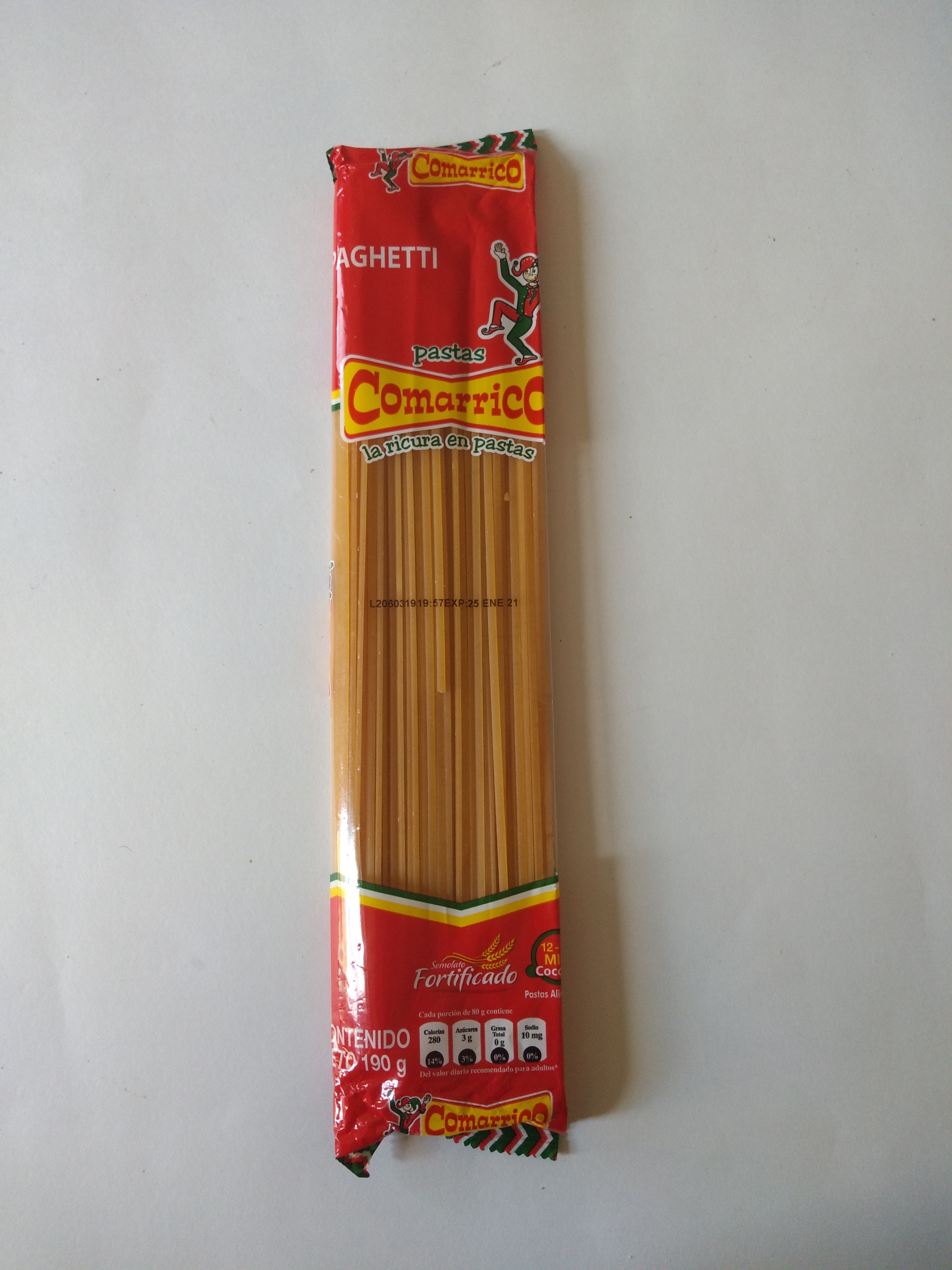 PASTA COMARRICO X 190 GR SPAGHETTI