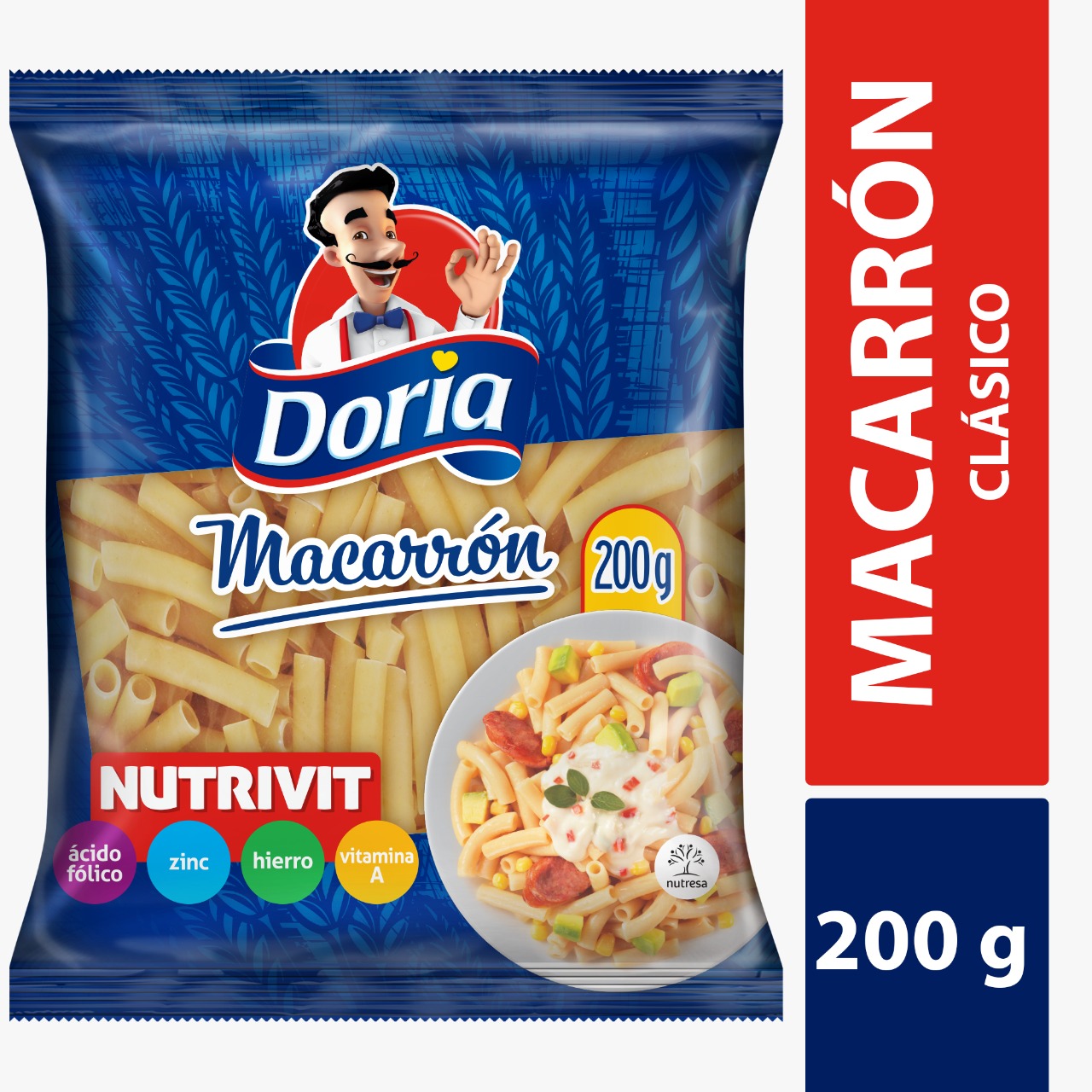 PASTA DORIA X 200 GR MACARRON