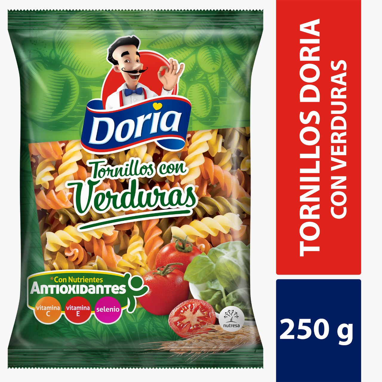 PASTA DORIA TORNILLO X 250 GR VERDURA