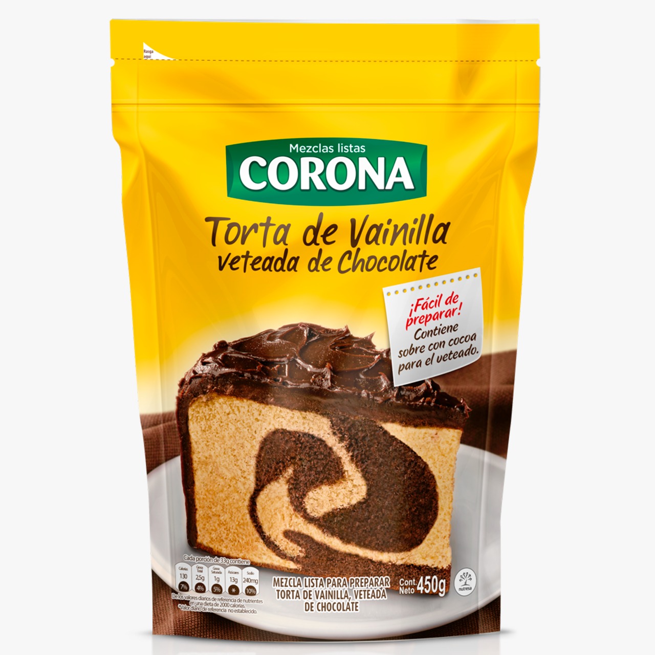 TORTA CORONA VAINILLA X 450 GR