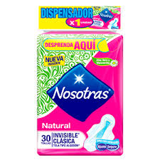 TOALLAS HIG NOSOTRAS INVISI CLASI NATU X 30 U