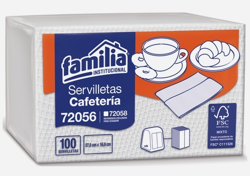 SERVILLETA FAMILIA CAFETERIA X 100 H