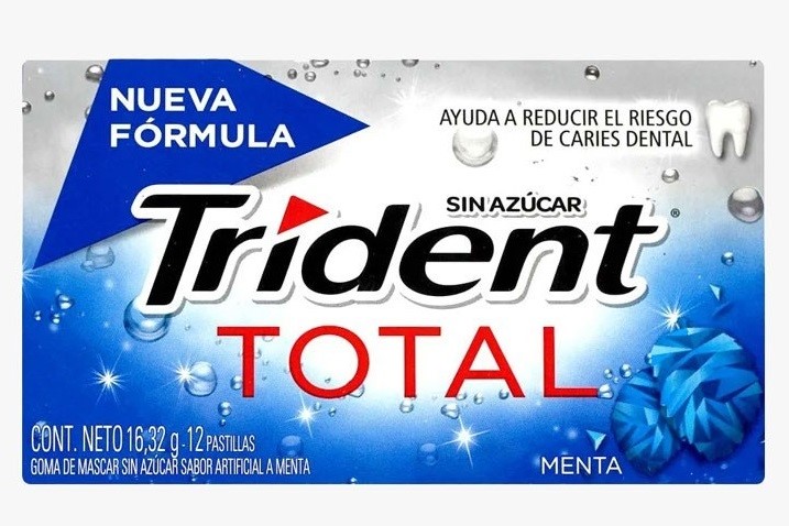 CHICLE TRIDENT TOTAL X 16.3 GR 12S MENTA