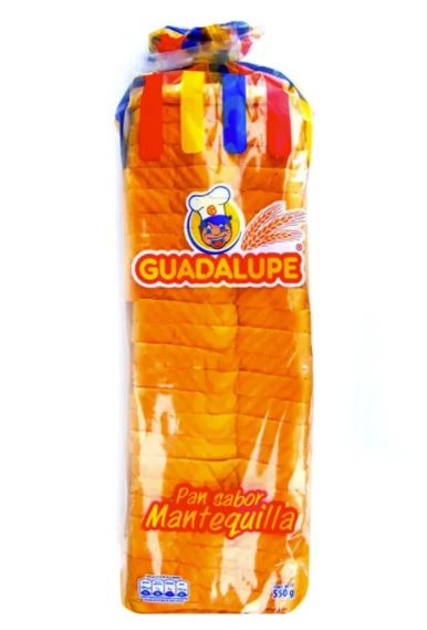 PAN TAJADO GUADALUPE MANTEQUILLA X 550 GR