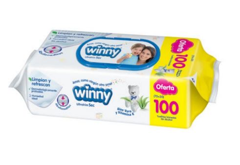 TOALLAS WINNY ALOE X 100 UND