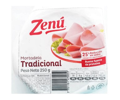 MORTADELA ZENU TRADI X 250 GR