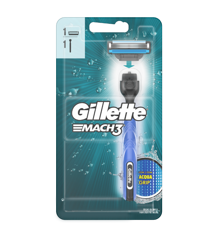 MAQUINA GILLETTE MACH3 REGULAR AQUA GRIP X 1
