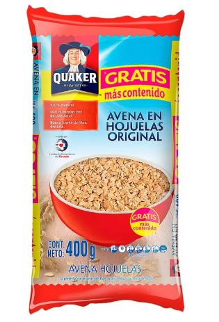AVENA QUAKER HOJUELA X 400 GR
