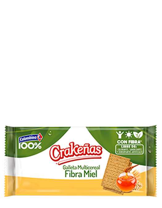 GALLETA CRAKEÑAS FIBRA MIEL X 180 GR