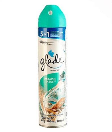 AMBIENTADOR GLADE SPRAY X 400 ML PARAISO AZUL