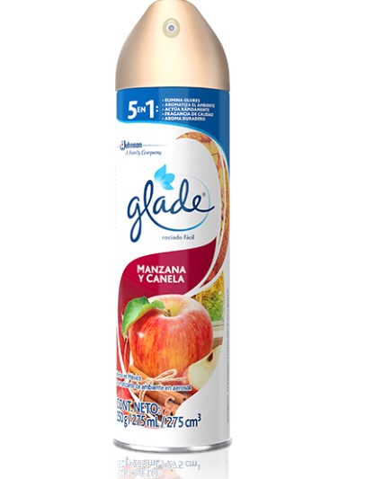 AMBIENTADOR GLADE SPRAY X 275 ML MANZANA CANELA