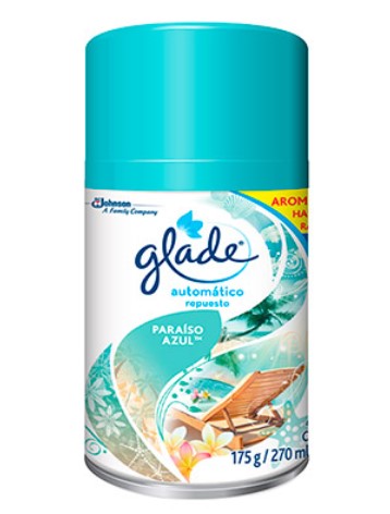 AMBIENTADOR GLADE AUTOMAT RTO X 175 ML PARAISO AZUL