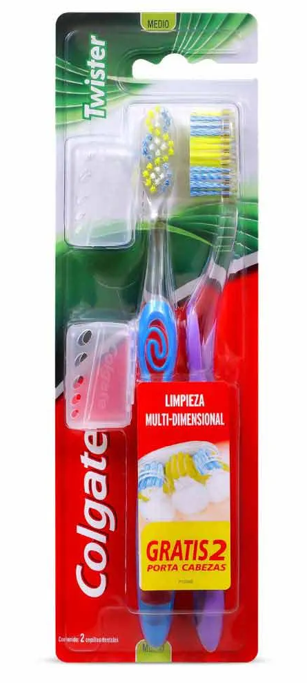 CEPILLO DENTAL COLGATE X 2 UND TWISTER MEDIO