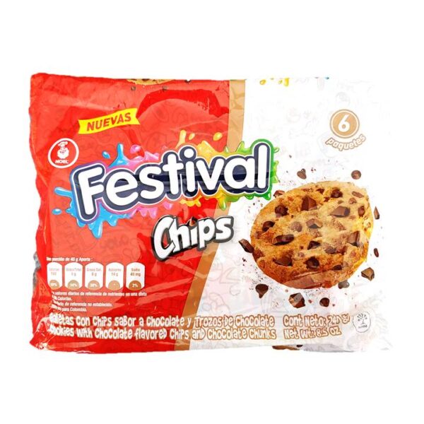 GALLETA FESTIVAL CHIPS X 6 U 240 G