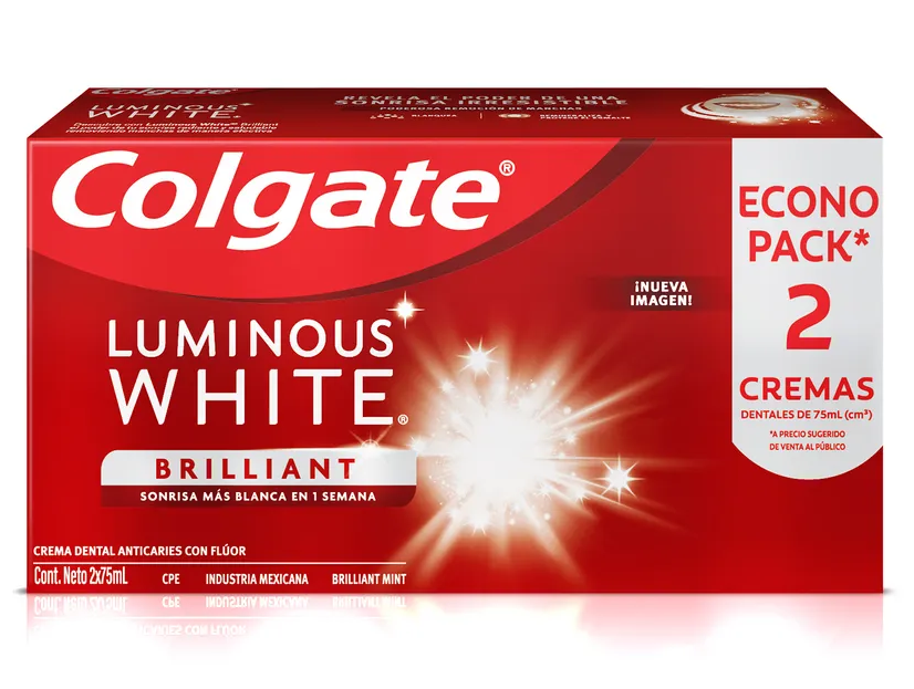 CREMA DENTAL COLGATE 2X75 ML LUMINOUS