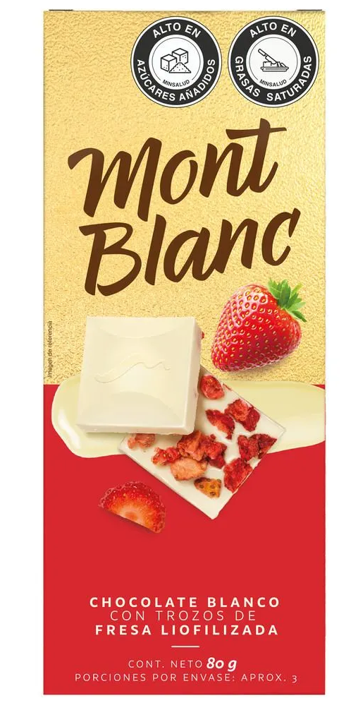 CHOCOLATINA MONTBLANC X 80 GR TROZOS FRESA