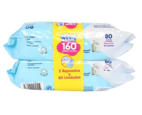 TOALLITAS HUMEDAS WINNY RPTO 2X80U