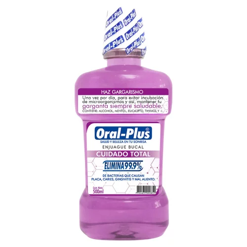 ENJUAGUE ORAL PLUS X 500 ML CUIDADO TOTAL