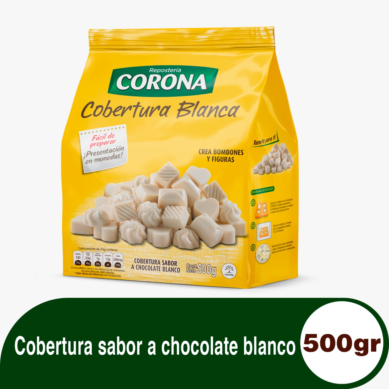 COBERTURA BLANCA CORONA X 500 GR
