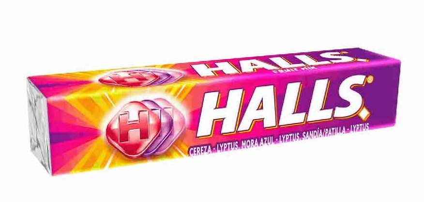 HALLS BARRA X 25.2 GR 9S FRUIT MIX