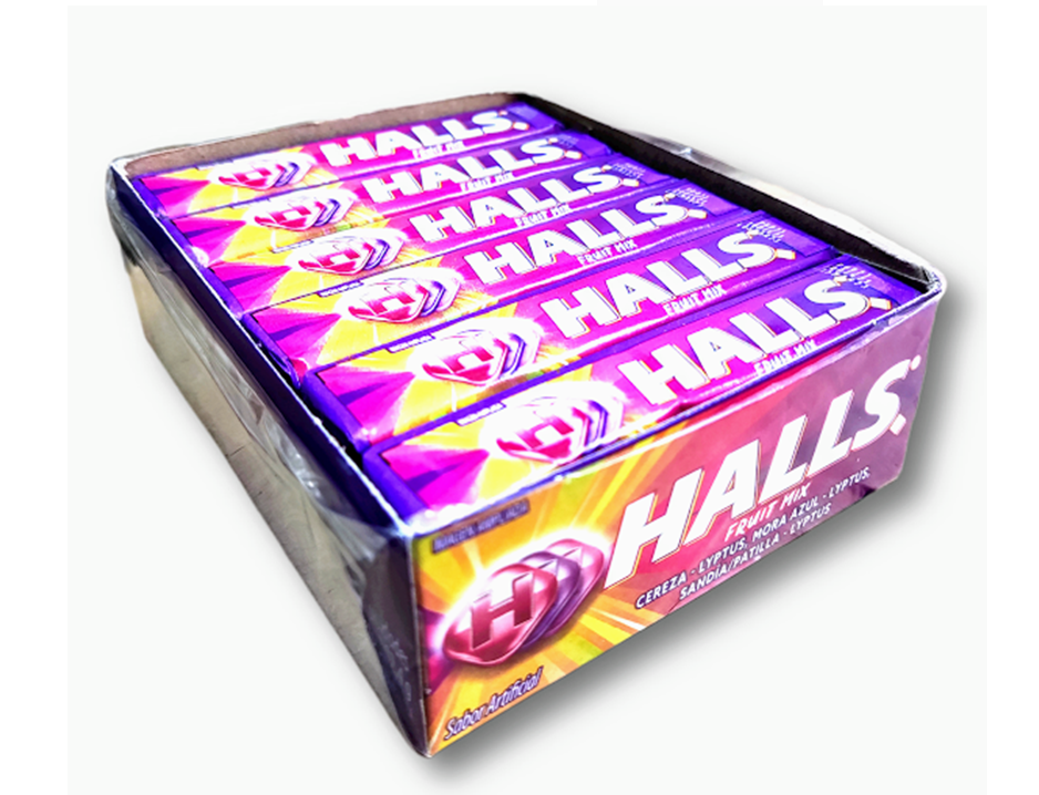 HALLS BARRA X 25.2 GR 9S FRUIT MIX