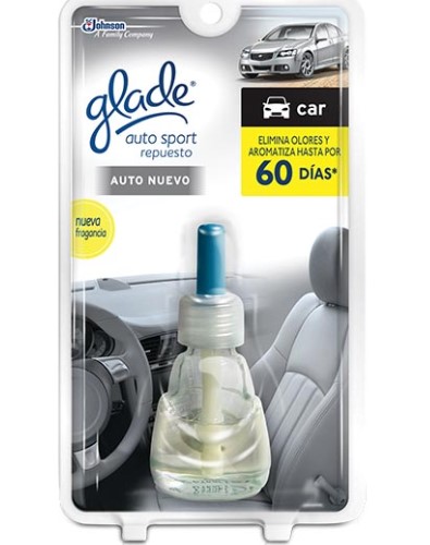 AMBIENTADOR GLADE AUTO SPORT X 7 ML RPTO CARRO NUEVO