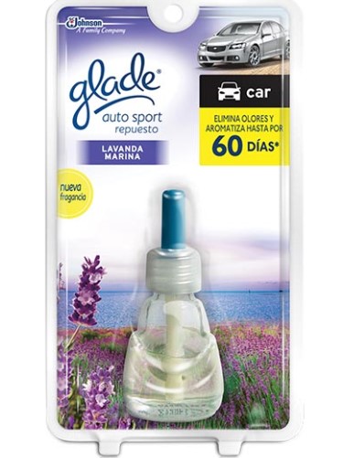 AMBIENTADOR GLADE AUTO SPORT APTO X 7 ML LAVANDA MARINA