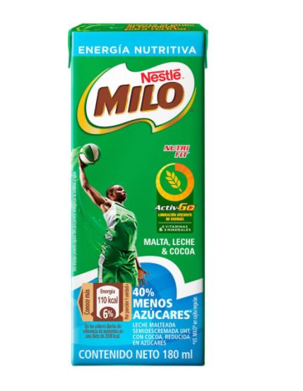 MILO RTD MENOS AZUCAR X 180 ML