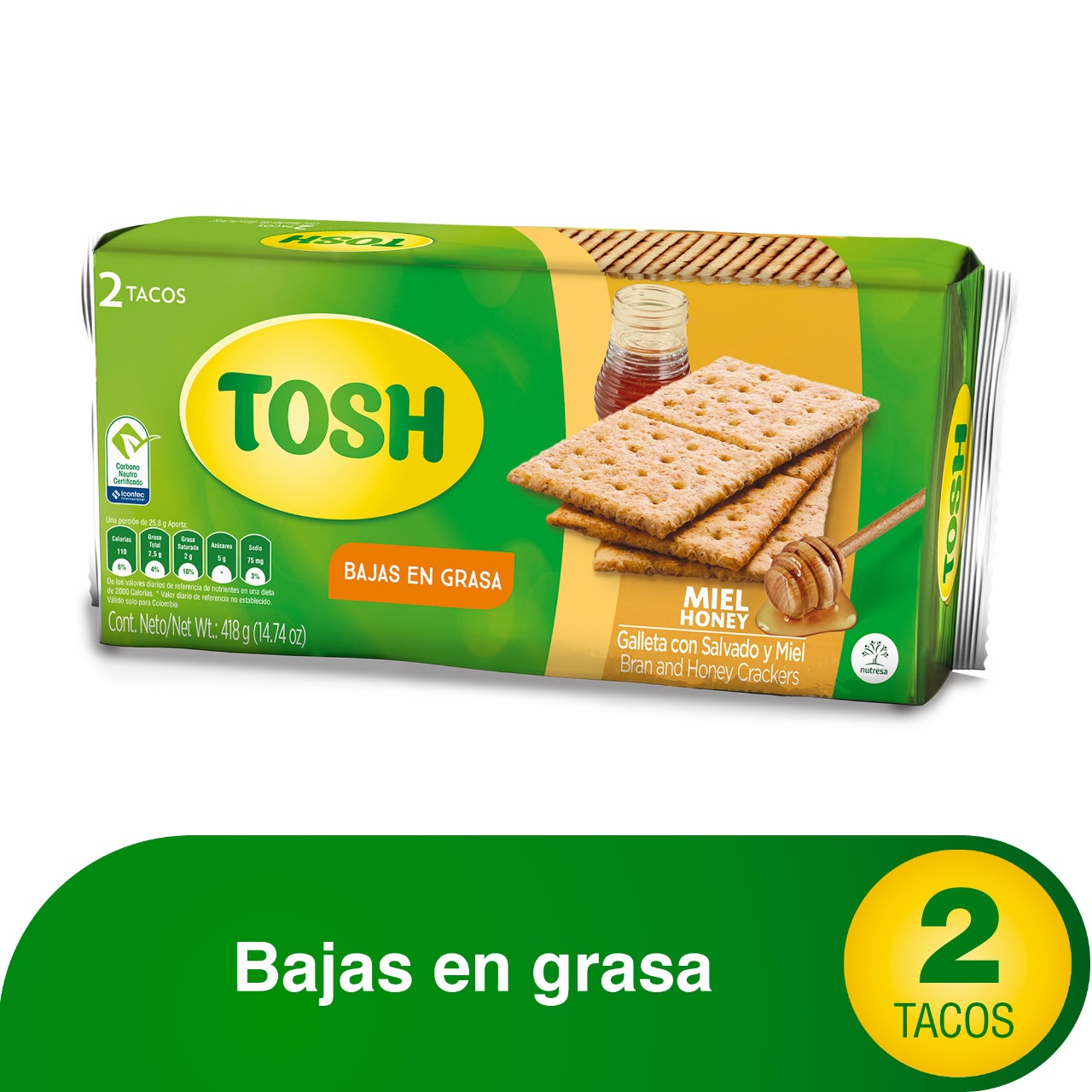 GALLETA TOSH X 2 TCS MIEL HONEY