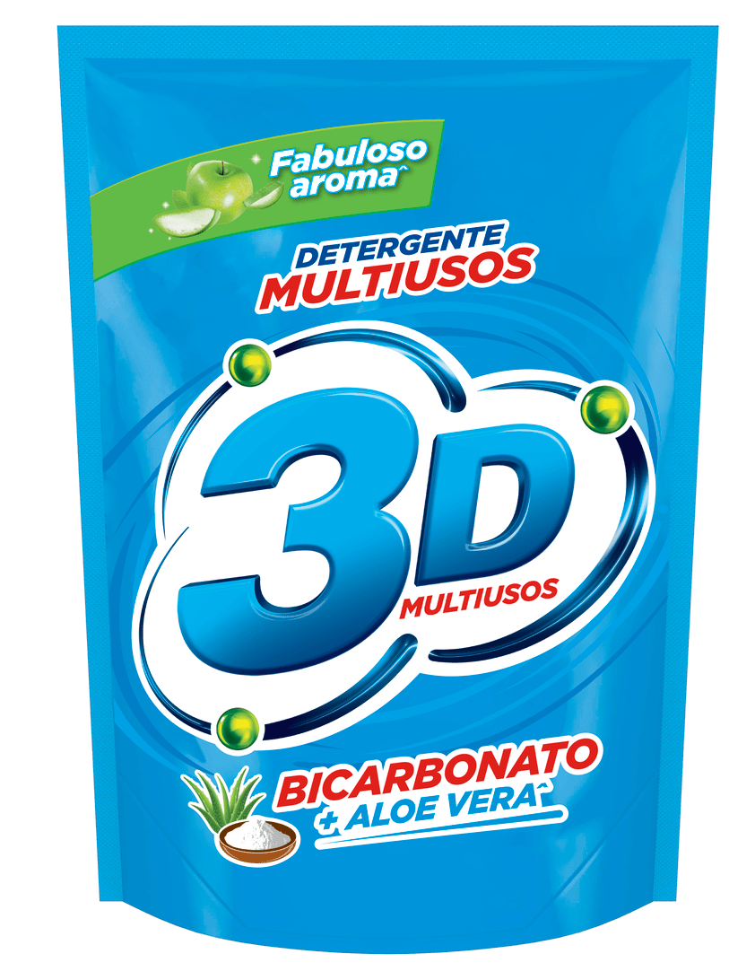 DETERGENTE 3D LIQUIDO MANZANA   X 1800 ML DP