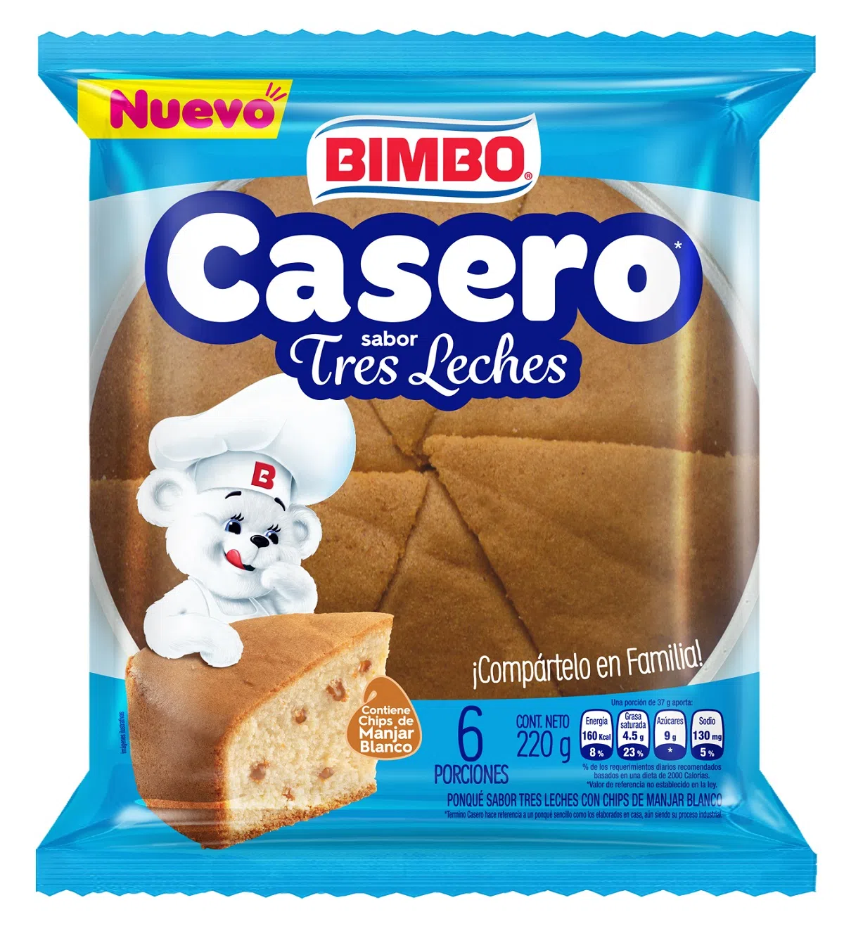 PONQUE BIMBO TRES LECHES X 200 GR