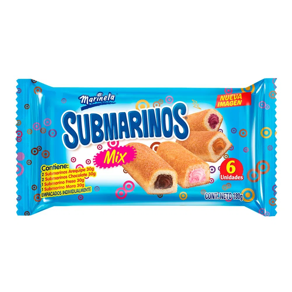 PONQUE SUBMARINO BIMBO SURTIDO X 206 GR 6U