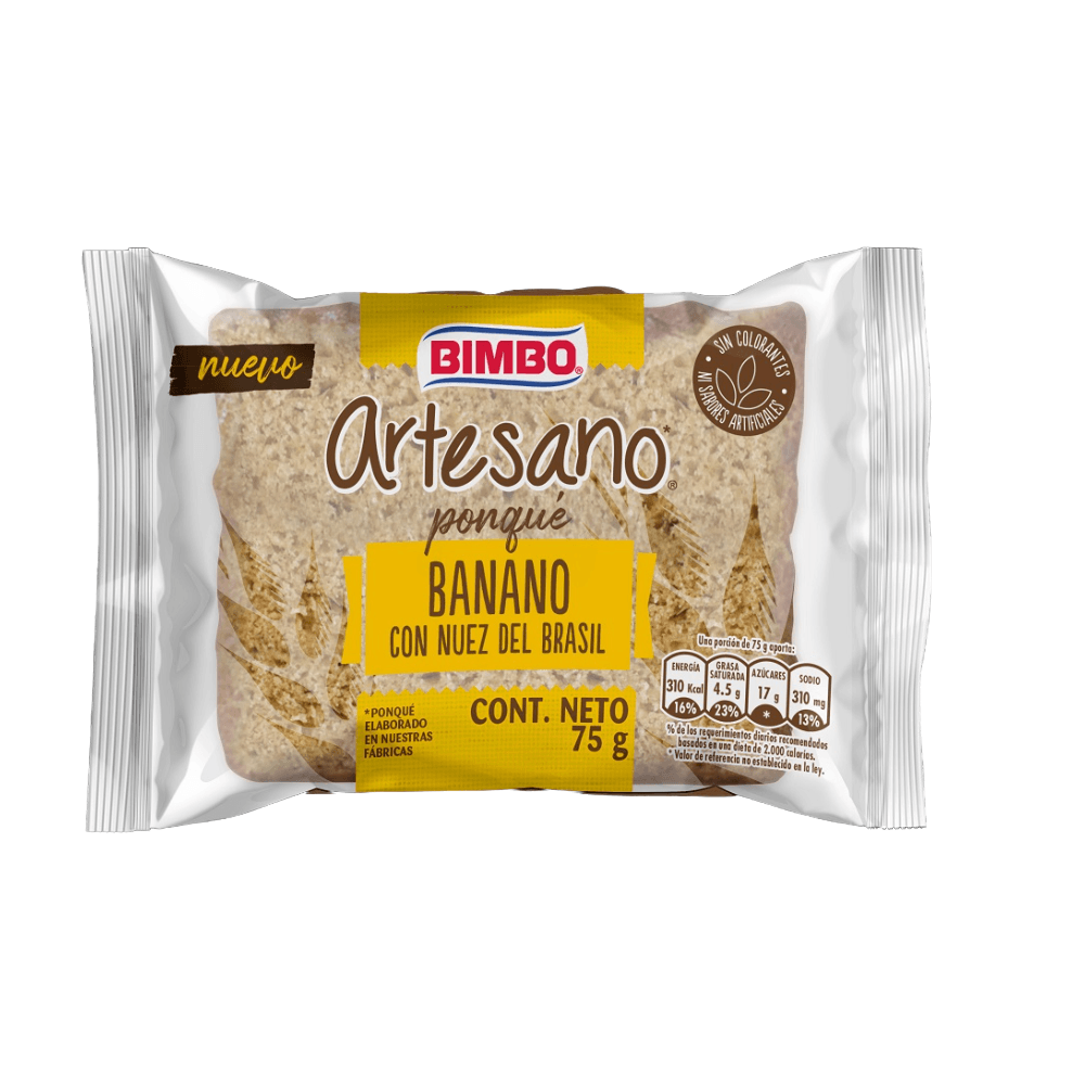 PONQUE BIMBO ARTESANO BANANO NUECES X 75 GR