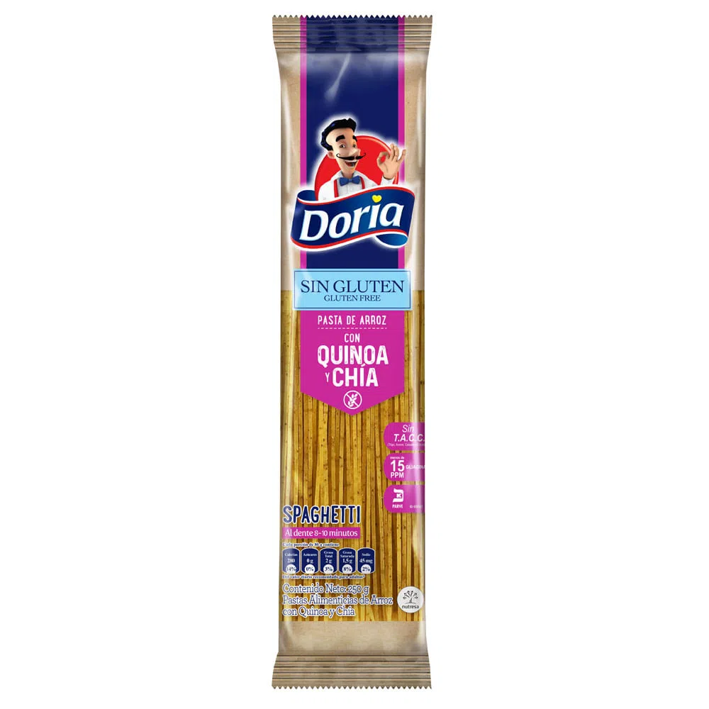 PASTA DORIA X 250 GR QUINUA Y CHIA SPAGUETTI