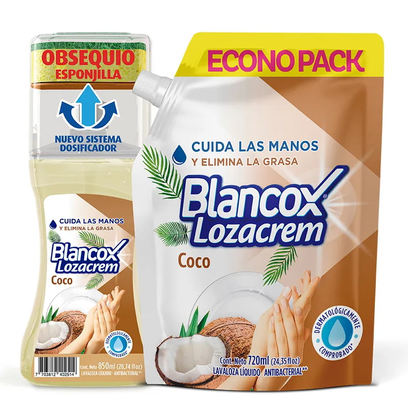 LAVA LOZA CREM LIQ X 850 ML ESPONJ + DP X 720 ML COCO