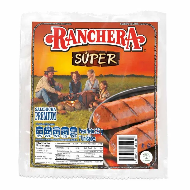 SALCHICHA RANCHERA X 525GR 7U