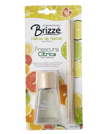 AMBIENTADOR BRIZZE PALITO RATTAN X 60 ML FRESCURA CITRICA
