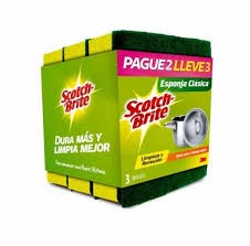 ESPONJA SCOTCH BRITE CLASICA DOBLE USO 2X3 U