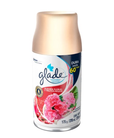 AMBIENTADOR GLADE AUTOMAT RTO X 175 ML FLORAL FRUTOS ROJOS