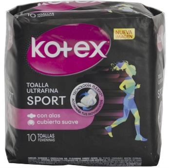 TOALLAS HIG KOTEX SPORT X 10 UN