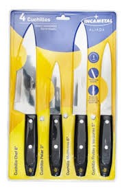 CUCHILLOS ANDINA INCAMETAL SET X 4
