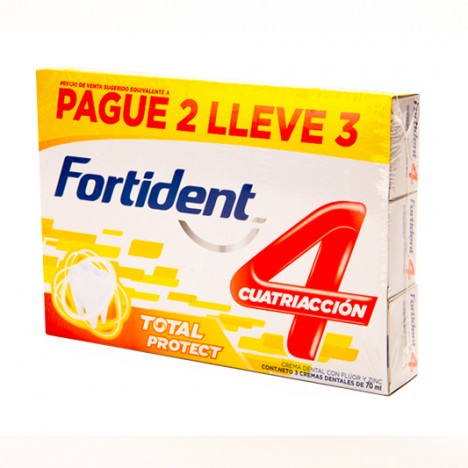 CREMA DENTAL FORTIDENT 3X70 ML/85G TOTAL PROTECT